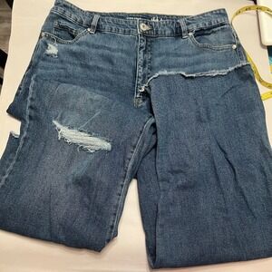 Style & Co Womens Wide Crop Jeans Distressed High Rise Womens Plus Size 16‎